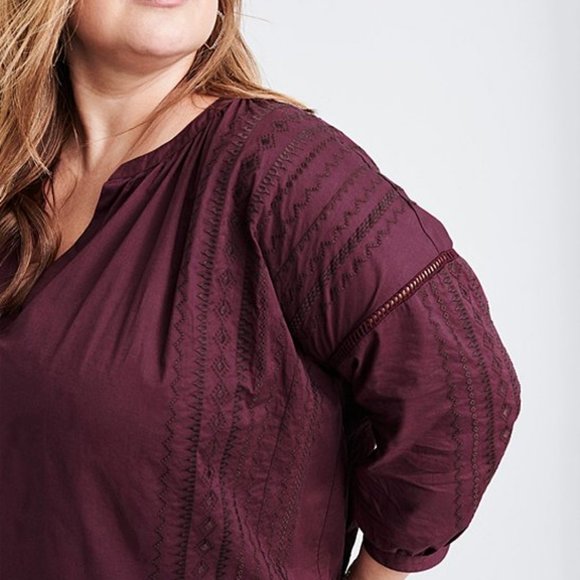 Ryllace Tops - Ryllace Port Organic Cotton Embroidered Top